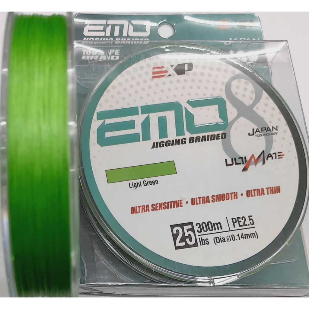 EXP EMO 8X 100m - 600m Jigging Braided Fishing Line Ultra Sensitive Smooth  Thin Strong PE Multifilament Durable 10-50LBS Fishing Line Penang, KL,  Malaysia Supplier, Manufacturer, Wholesaler, Distributor, Specialist