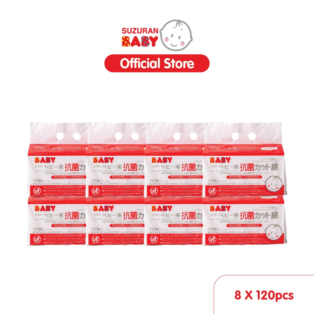 Suzuran Baby Antibacterial Cut Cotton 8 Packs Shopee Malaysia