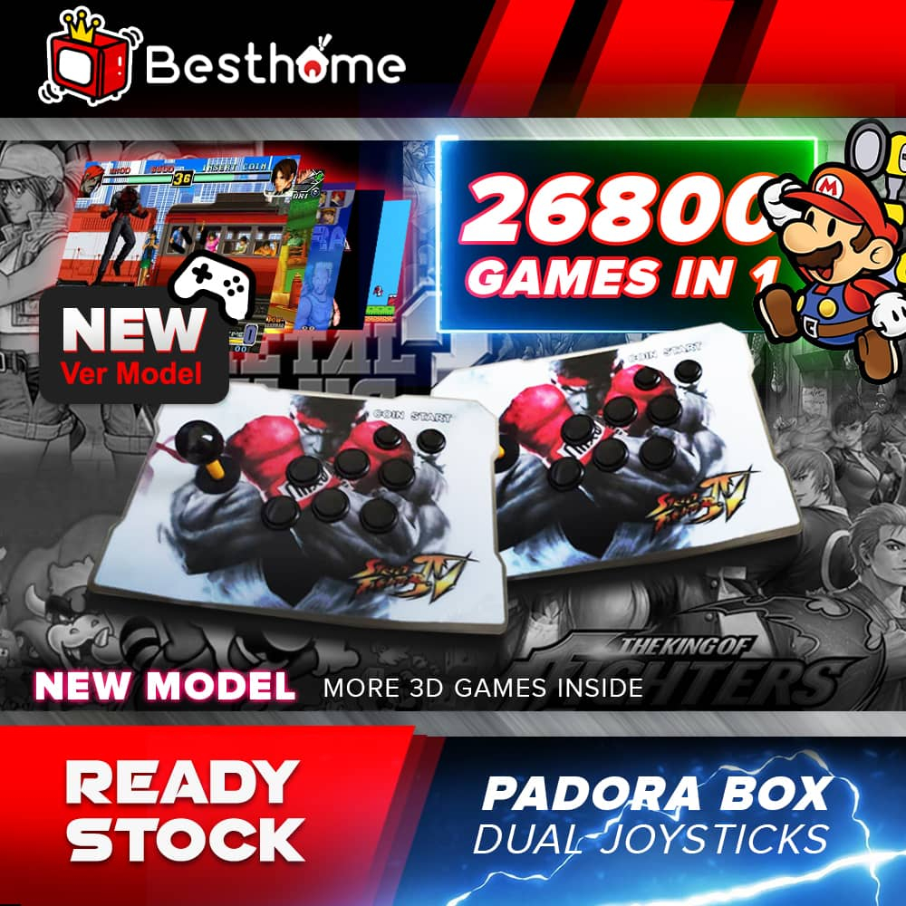 😍2024 New Arrive 2024 Model Preinstall 26800 Game😍 Double Control Board  Full HD Pandora Box 3D Game Box | Shopee Malaysia