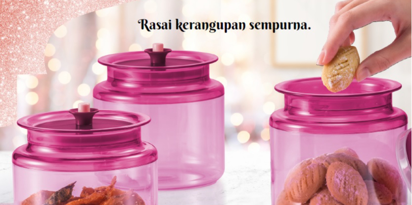 Tupperware Gourmet Counterparts Canister Cookies Jar 900ml Airtight 