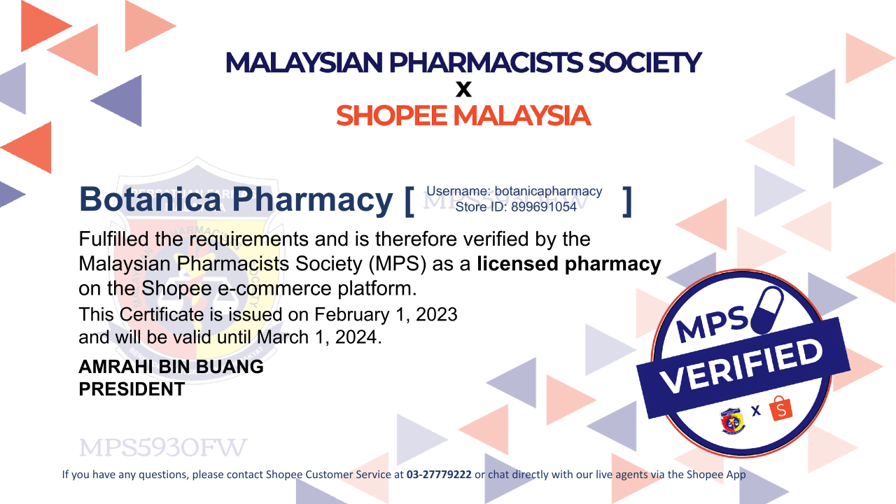 Botanica Pharmacy, Online Shop Shopee Malaysia