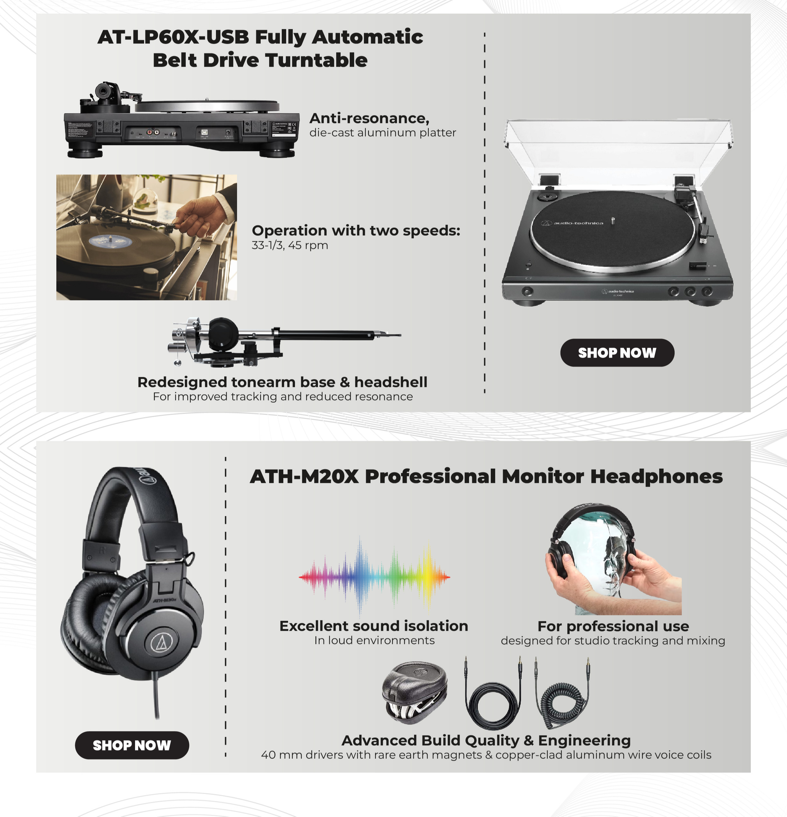 Audio technica lp60x discount headphones