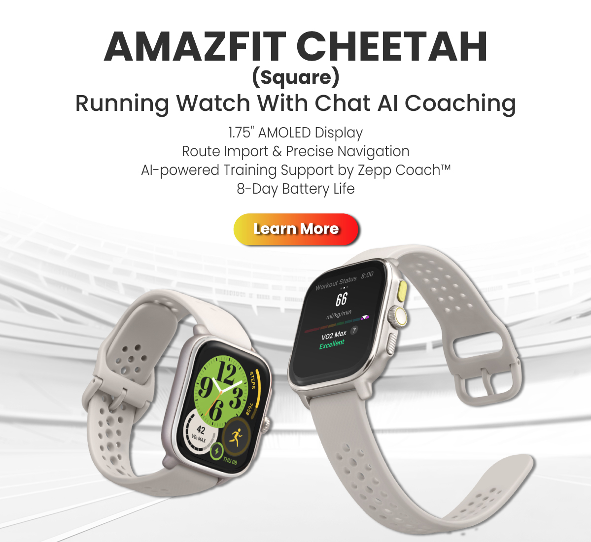 Amazfit Cheetah Running Watch with Chat AI Coaching Industry-leading GPS  Technology Smartwatch Route Import&Offline Maps