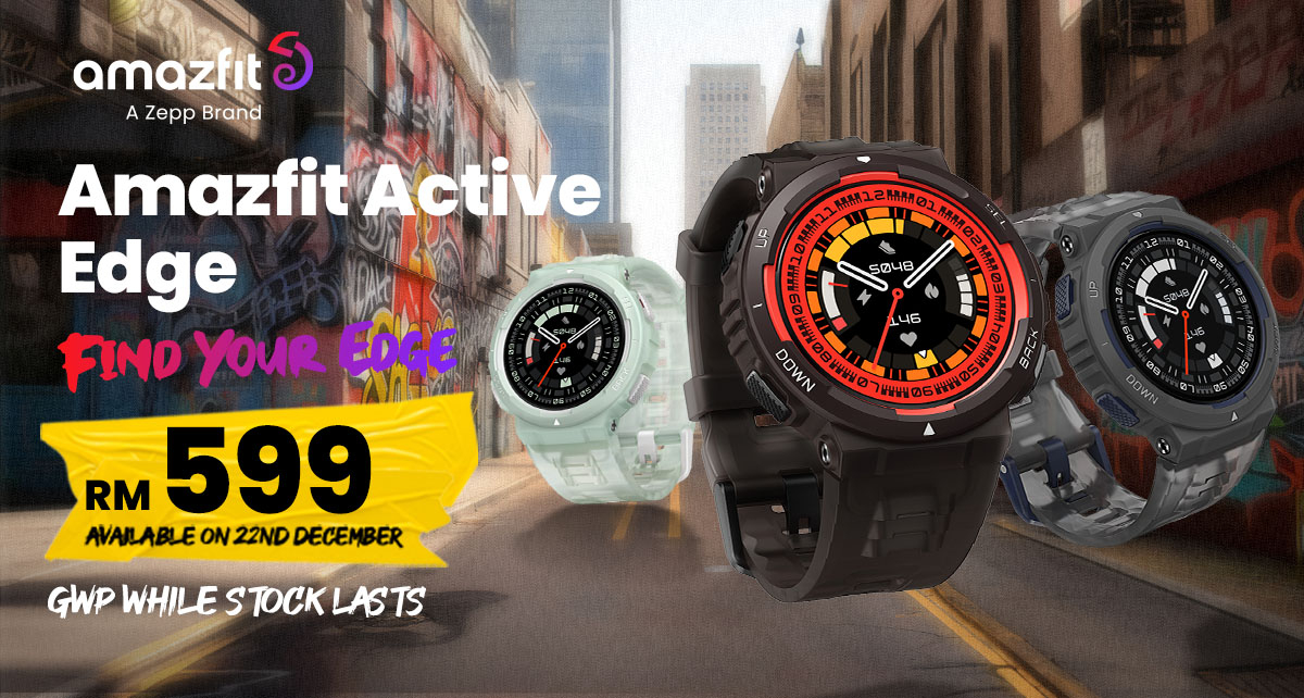 Amazfit Active Edge Smart Watch with Stylish Rugged  