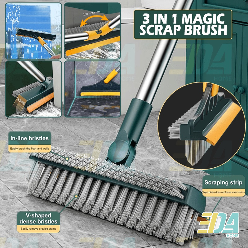 Magic Broom 2 1 V-shaped Crevice Brush Rotating Bathroom Crevice