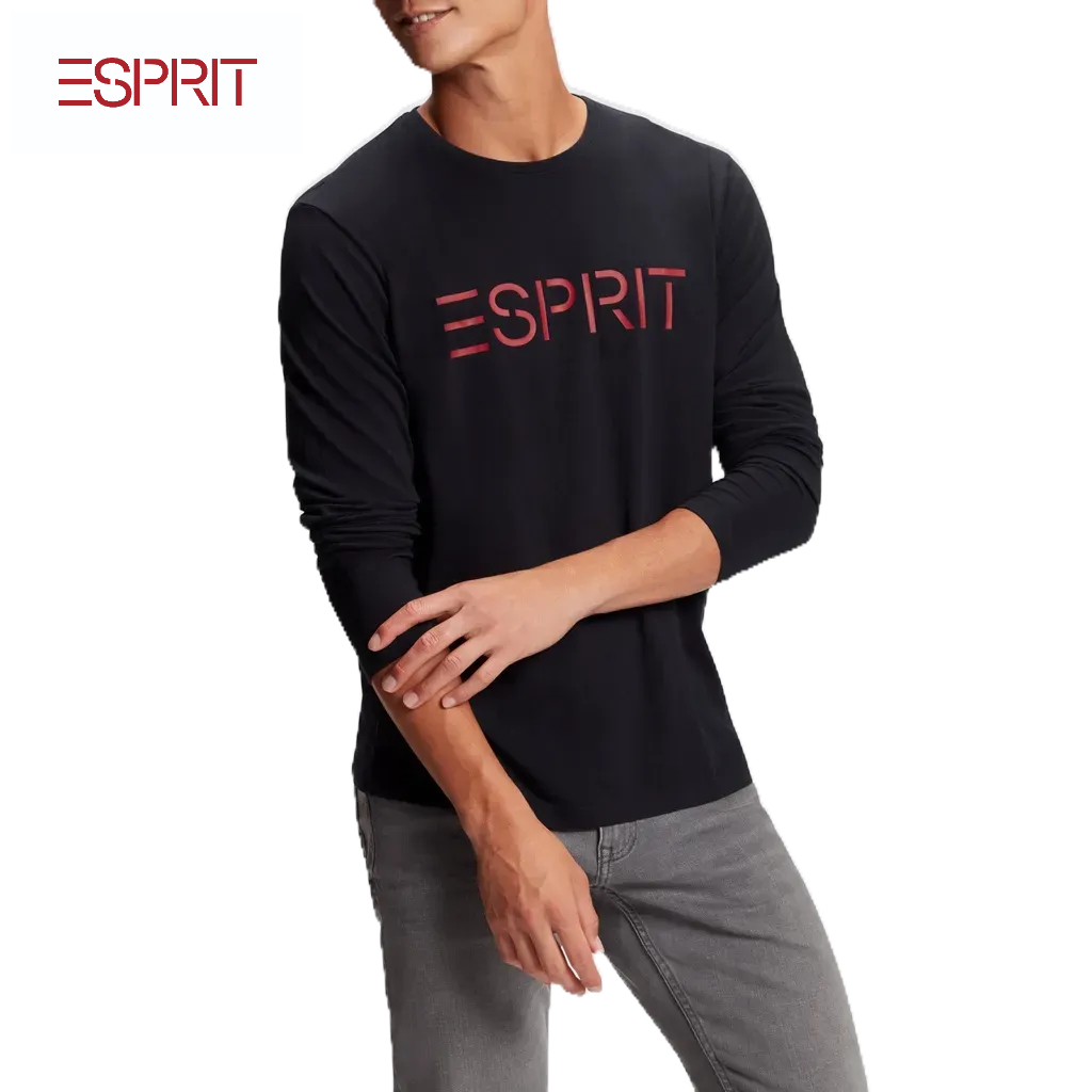 ESPRIT - Pleated mini dress with long-sleeves & crewneck at our