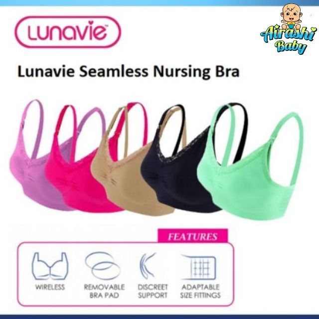 Lunavie Seamless Nursing Bra X 3 (Grey) (Small)