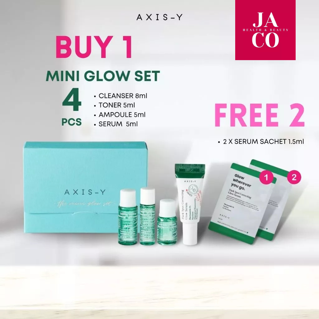 AXIS-Y Mini Glow Set - 4pcs Cleanser Toner Ampoule Dark Spot Correcting  Glow Serum