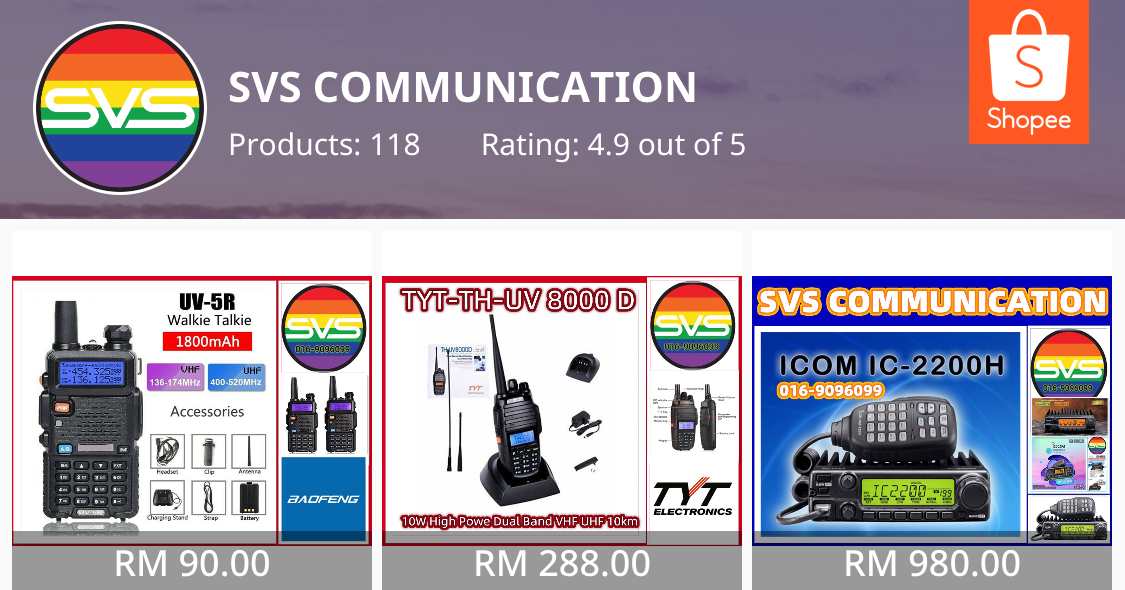 SVS COMMUNICATION, Online Shop Shopee Malaysia