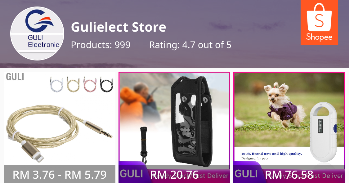 Gulielect Store, Online Shop Shopee Malaysia