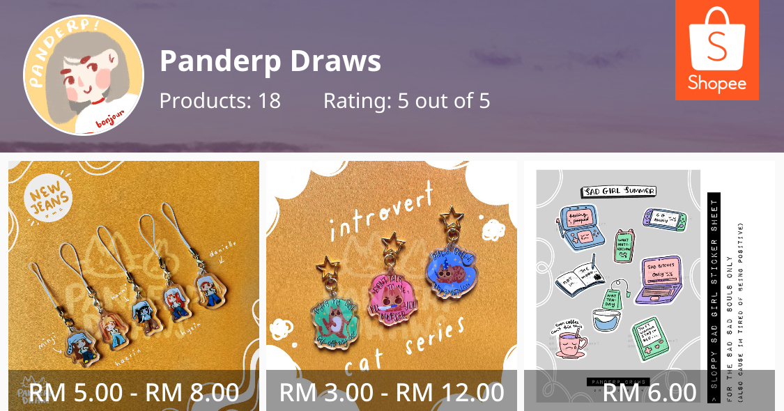 Panderp Draws, Online Shop
