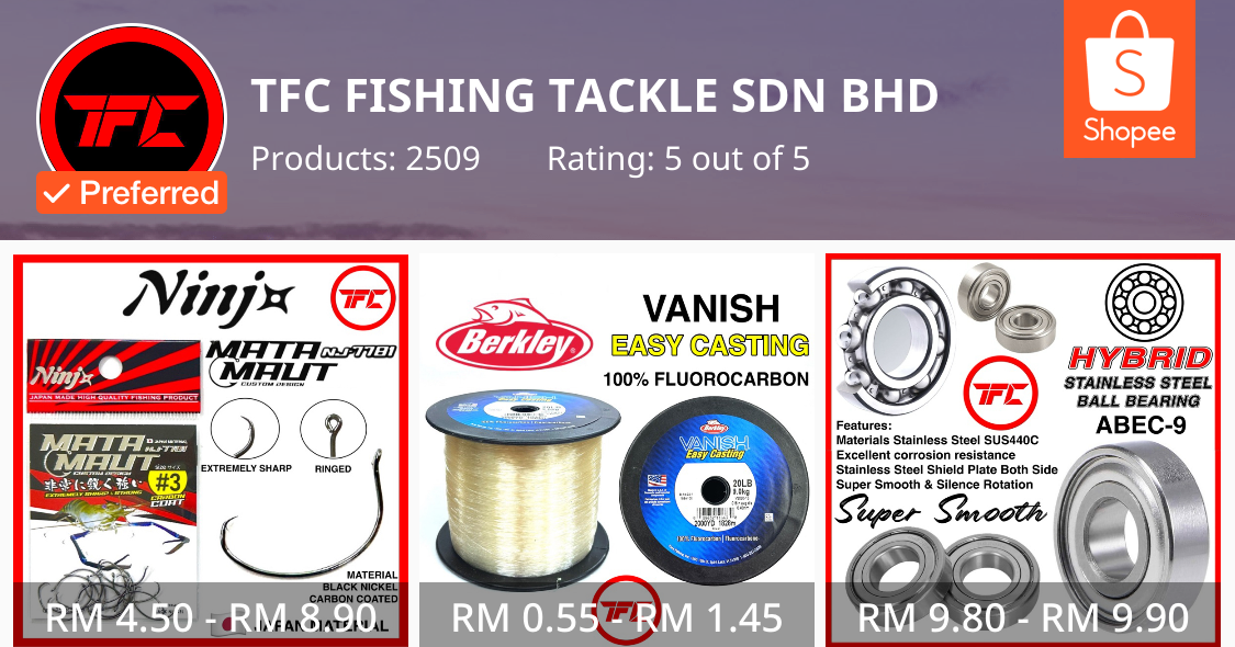 TFC FISHING TACKLE SDN BHD, Online Shop