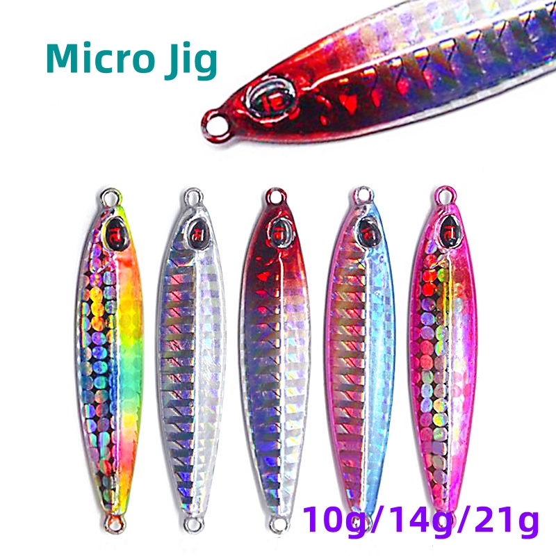 Micro Jig 10g-21g 3D Eyes Metal Jig Bait Slow Jigging Fishing Lure