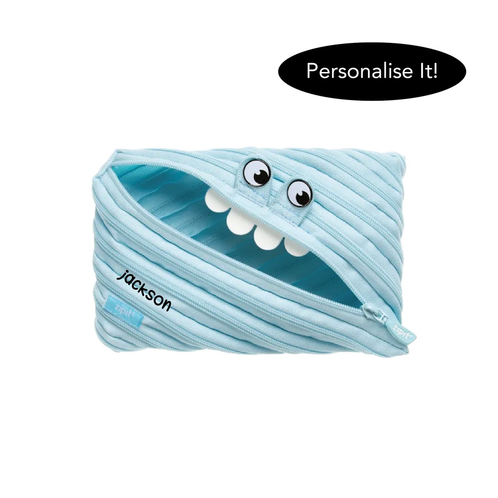 Zipit Gorge Monster Pencil Case, Boys Pencil Pouch, Large Capacity, Made Of One Long Zipper!