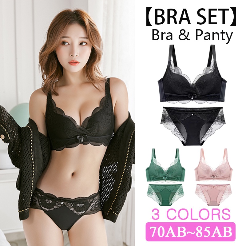 ♚BIG SALE♚ [Bra Set - Bra&Panty]High quality Lace Bra Set Wireless Bra Set  /Sexy Bra Set /Adjustable bra set Push Up Bra Set [AA66]