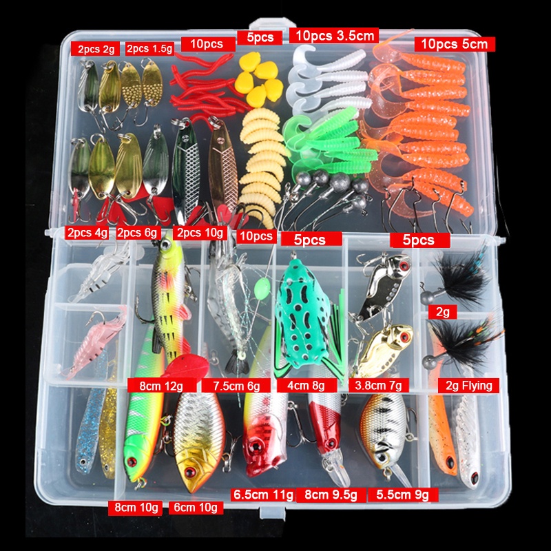 Fishing Lure Set Hard Bait Minnow Metal Jig Spoons Soft Silicone Lures  Fishing Tackle Accessories Pesca