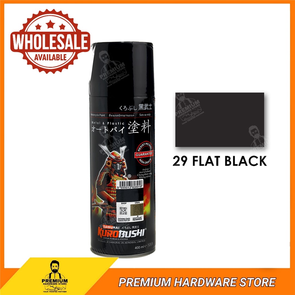 Samurai 29 Flat Black Standard Spray 400ml