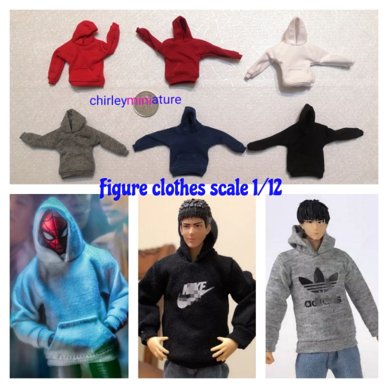 Miniature Hoodie 1/12 Female Doll Clothes For 6'' Action Figures