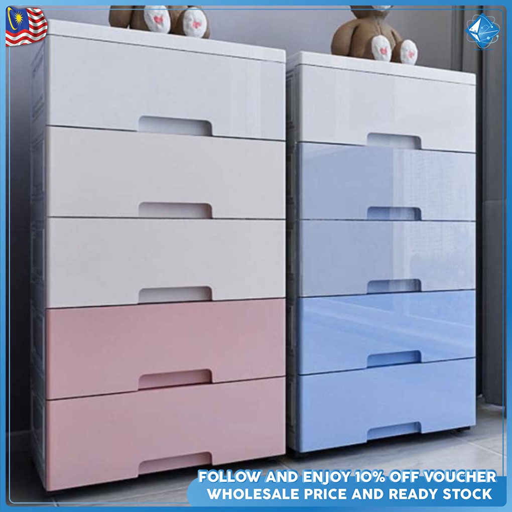 PP Plastic Storage Cabinet 5 Drawers Stackable Clothes Storage Box  Organizer HOT