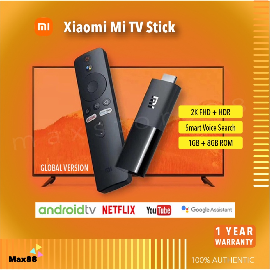 Xiaomi Mi TV Stick 1080P  4K Android 11 TV ROM Media Streaming