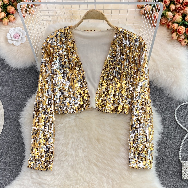 Gold clearance sequin cardigan