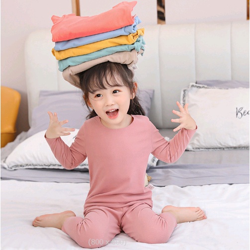 German Velvet Seamless Children's Thermal Underwear Set Boys Fleece-Fleece  Baby Heating Clothes Girls Autumn Long Pants