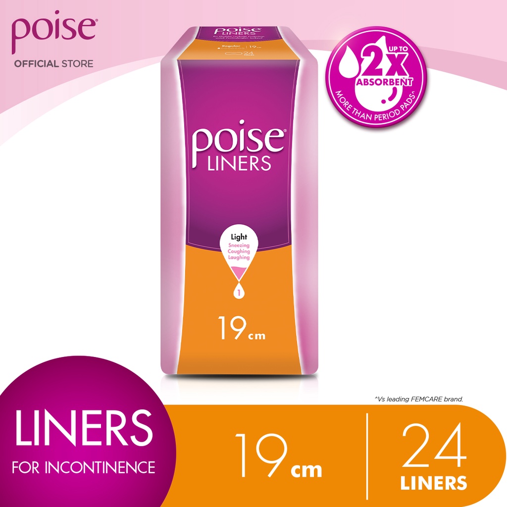 Poise Liners Regular Incontinence/Adult Diapers (19cm/12 x 2 Packs)