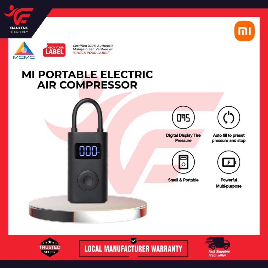 MI PORTABLE ELECTRIC AIR COMPRESSOR 1S (6 MONTH WARRANTY BY XIAOMI  MALAYSIA)