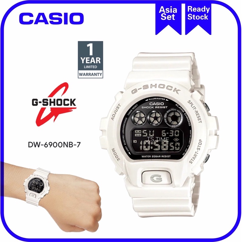 CASIO G SHOCK DW-6900 White Color DW-6900NB-7D DW-6900NB-7 DW-6900NB  Shopee Malaysia