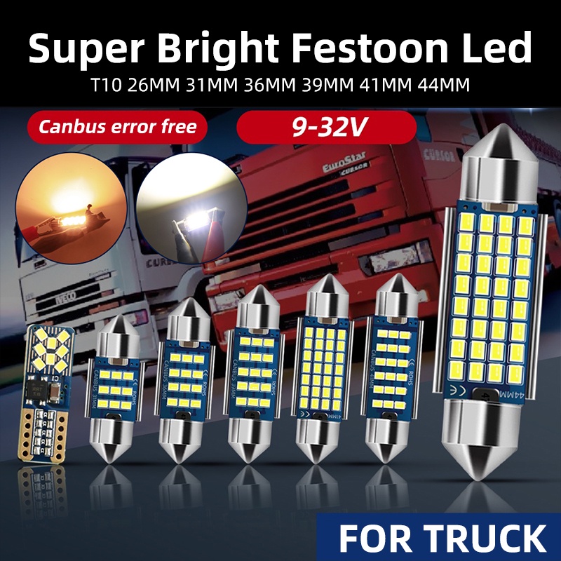 Car Festoon Light 41mm C5W C10W Canbus Led Bulb Warm White 3000K SMD 5050 3  Leds 12V Auto Interior Reading License Plate Lamp