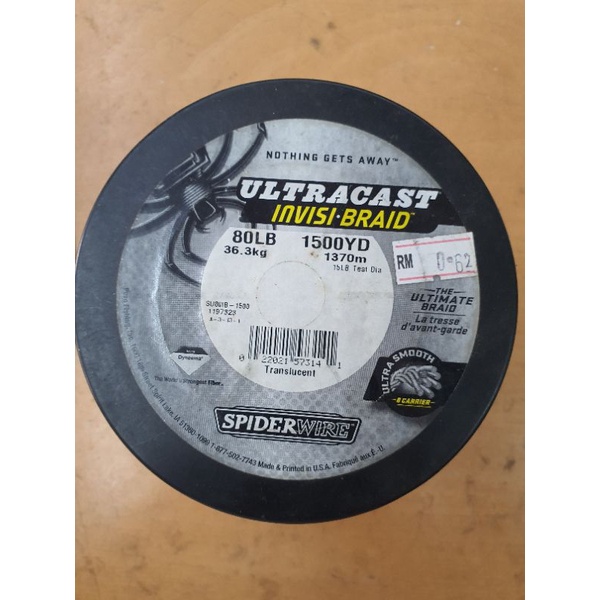 SPIDERWIRE ULTRACAST INVISI BRAID 80LB MADE IN USA SELLING METER