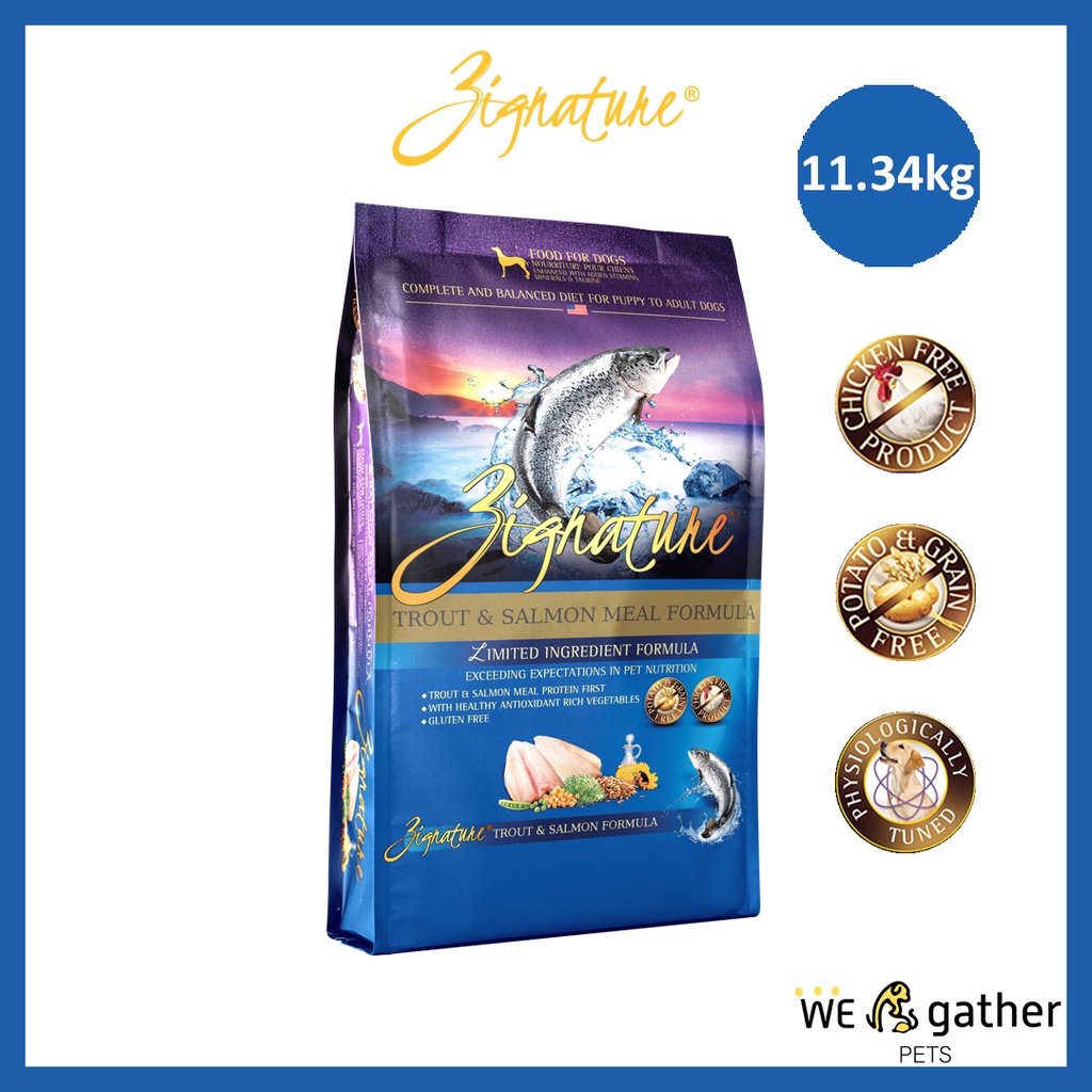 Zignature trout and hot sale salmon dog food