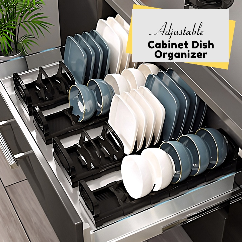 Kitchen sink shelf Dish drain rack with cabinet door Storage Adjustable  dustproof bowl and plate kitchen