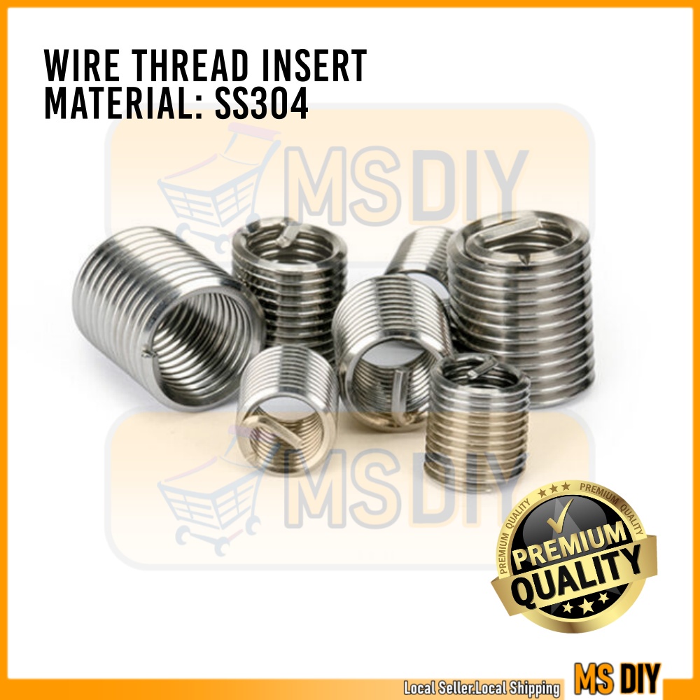 Through Tapped Thread Repair Inserts M8 x 20mm (M12-M8)