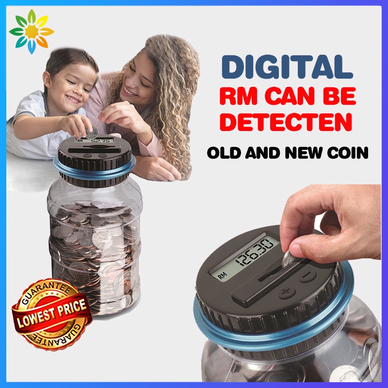 Clear Digital Piggy Bank Coin Savings Counter LCD Counting Money Jar Change  Gift