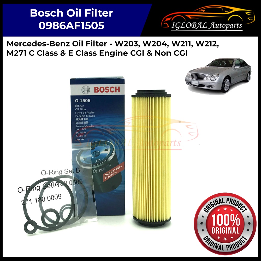 Original Bosch Oil Filter 1505 - Mercedes M271 C200 C180 E200 E300