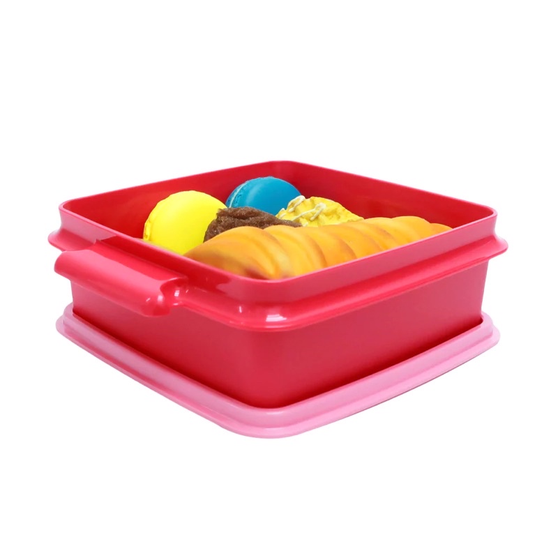 Tupperware New Small Square -A- Way Containers Set 2 of red Color