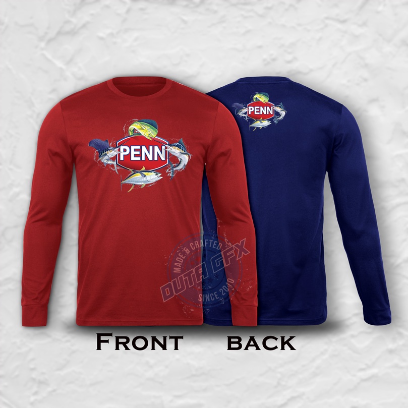 Penn Fishing Long Sleeve 100% Cotton Tshirt [Ready Stock] Baju