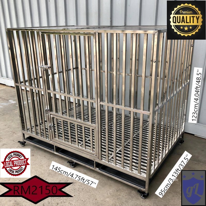 Used stainless steel dog hot sale cages