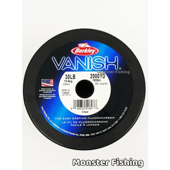 Berkley Vanish (Repack) 20lb / 30lb / 40lb Fluorocarbon (Made In