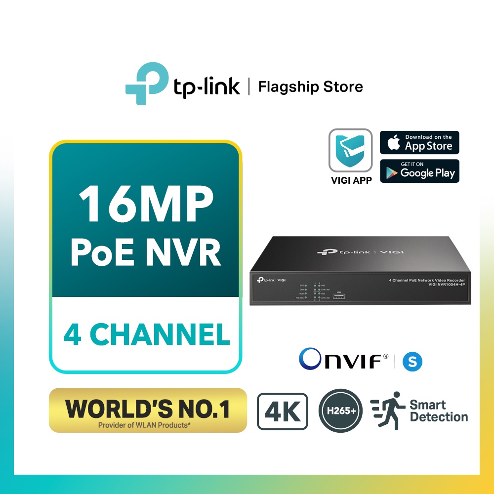 TP-Link 16MP CCTV 4 Channel PoE NVR VIGI NVR1004H-4P | Shopee Malaysia
