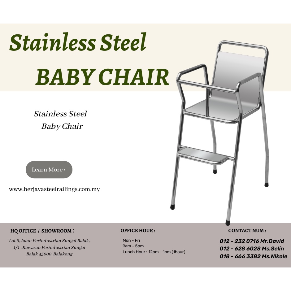 Baby Chair Mamak Stainless Steel 304 Shopee Malaysia