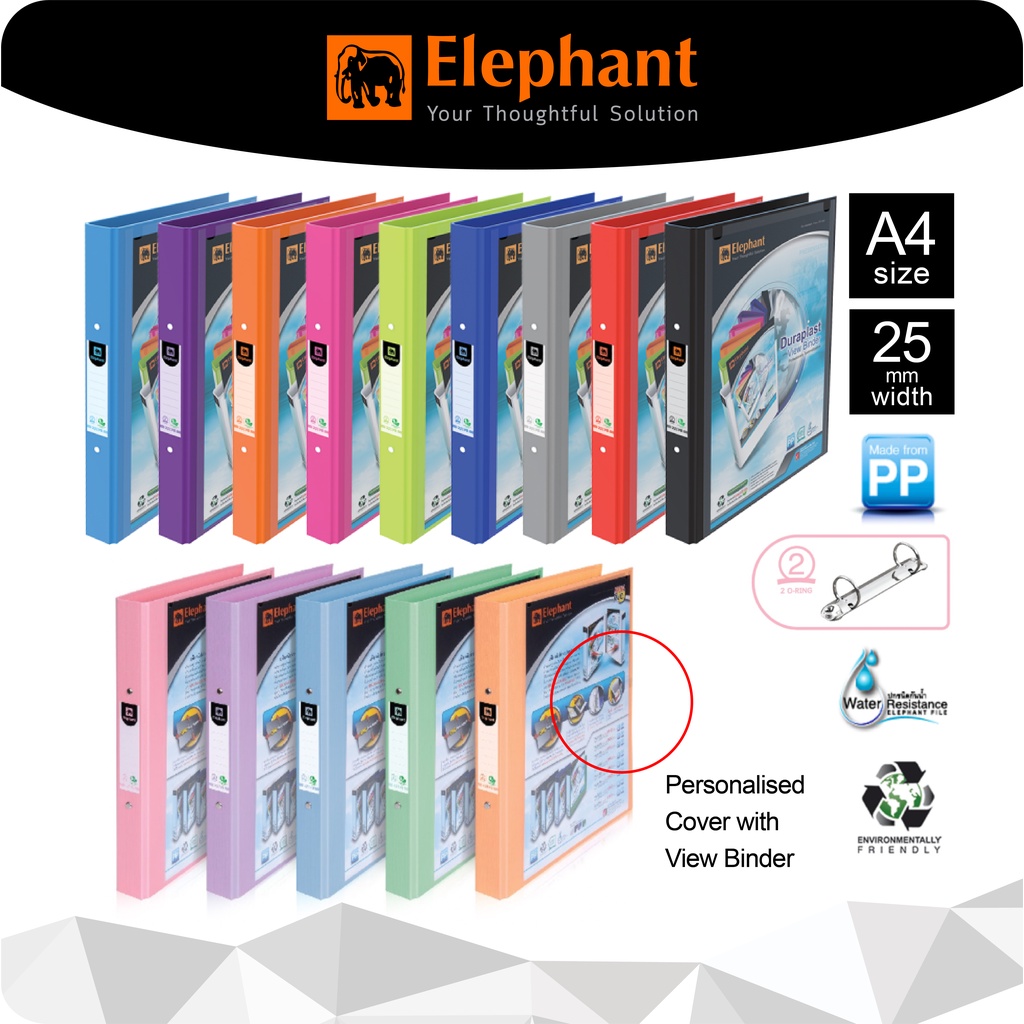 ELEPHANT 221 2-O-Ring Binder Folder A4 1'' Pink