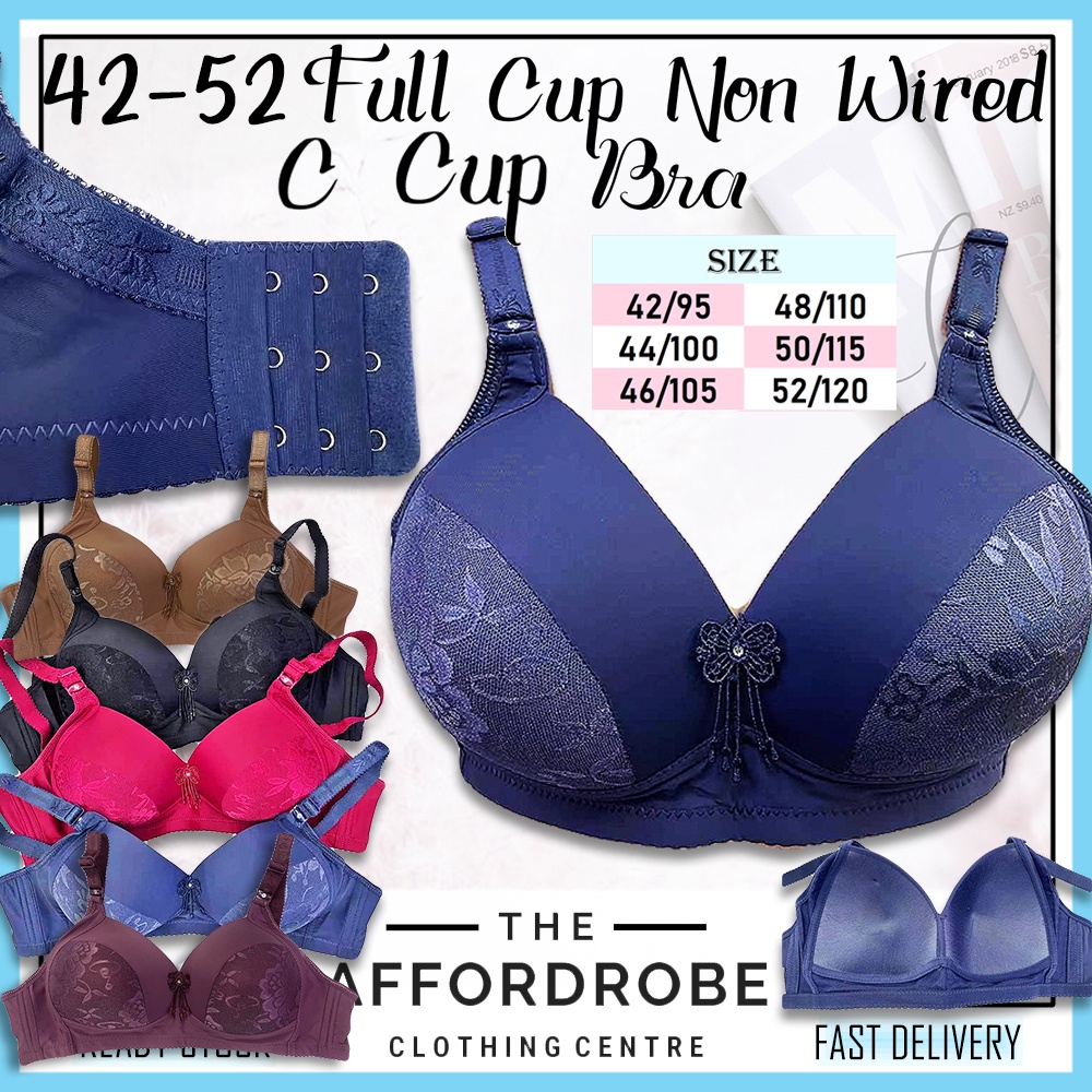 36B-46B Big Plus Size Cup B Bra Full Cup Smooth Cloth Non-Wired Thin  Padding/Baju Dalam Wanita Coli Lingerie Saiz Besar