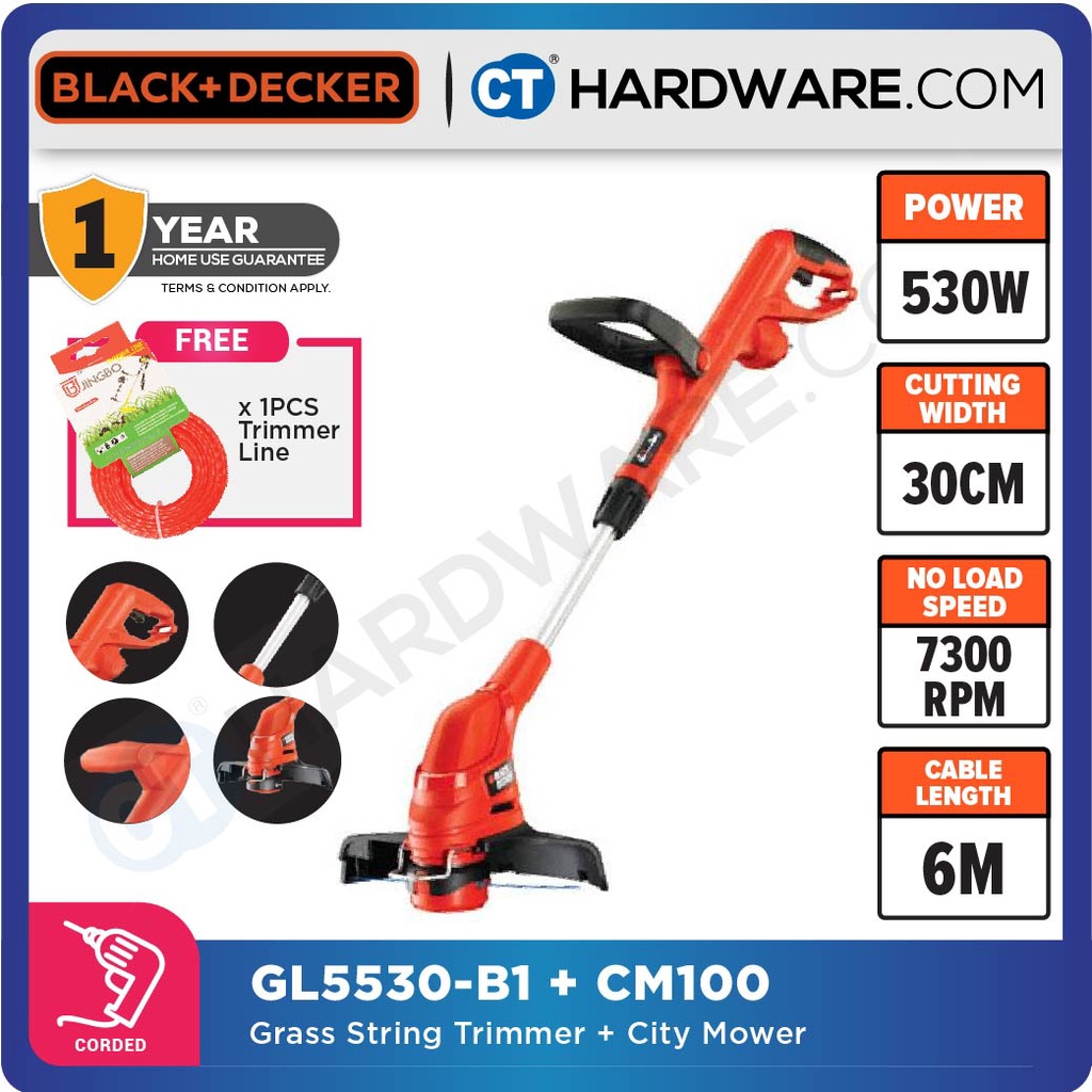 BLACK DECKER GL5530 GRASS TRIMMER 530W 30CM Shopee Malaysia