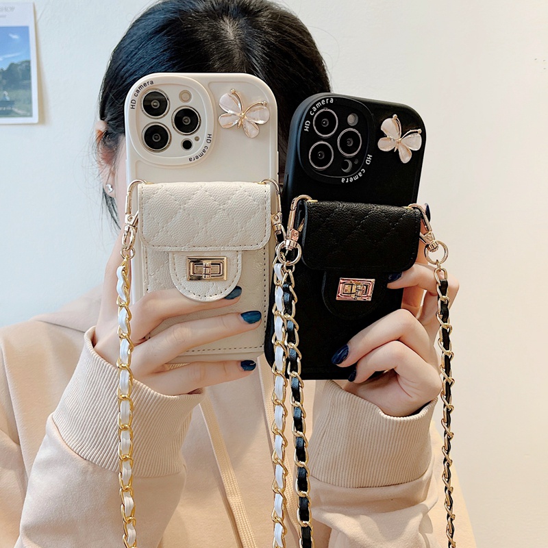 Luxury Crossbody Lanyard Leather Strap Card Holder Weave Love Heart Case  for iPhone 11 12 13 14 Pro Max X XS XR Coin Purse Cover