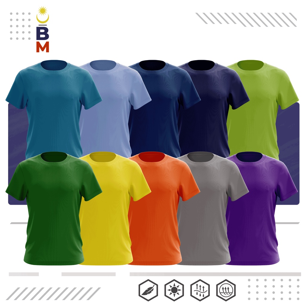 Baju Malaysia Unisex Adult The Best Ever Round Neck Plain Microfiber T Shirt Jersey T Shirt Mixed Color 2 Shopee Malaysia