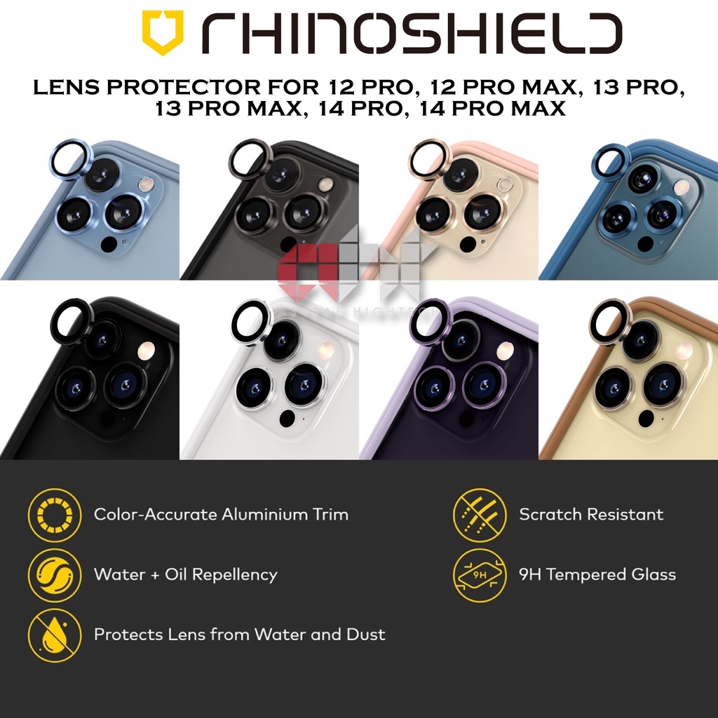  RhinoShield Camera Lens Protector Compatible with [iPhone 12  Pro Max]  Impact Protection - High Clarity and Scratch/Fingerprint  Resistant 9H Tempered Glass with Aluminum Trim - Silver : Cell Phones &  Accessories