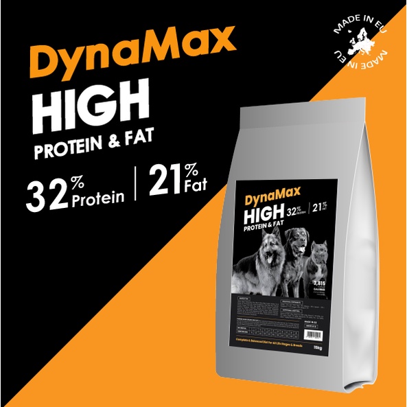 DYNAMAX 15KG 32 High Protein Fat Salmon Turkey Lamb Dog Dry