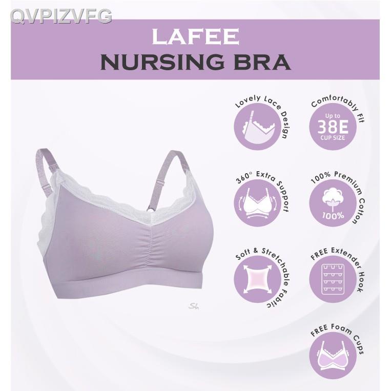 Shapee Lafee Nursing Bra (Pink) - Cotton lace design, wireless